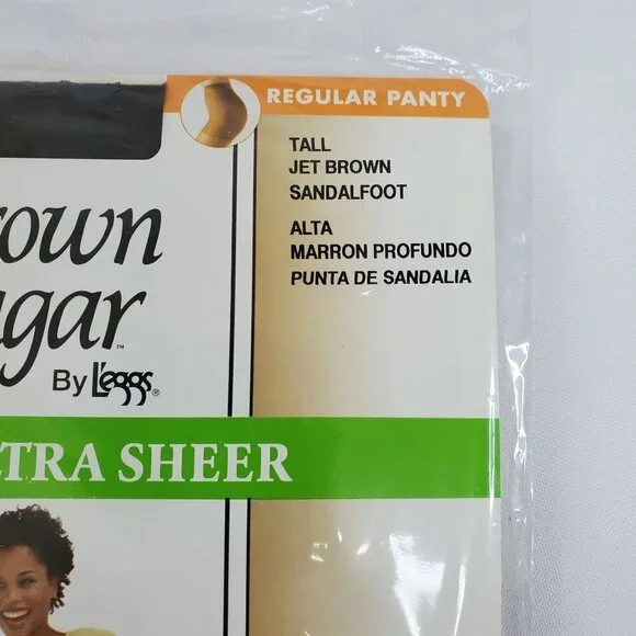 Leggs Brown Sugar Ultra Ultra Sheer Regular Pantyhose Tall Jet Brown Sandalfoot - Picture 3 of 6